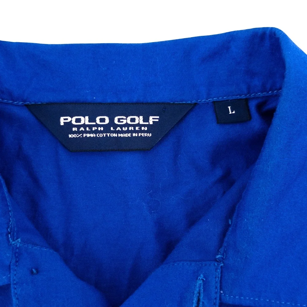 Polo Golf Ralph Lauren Polo Shirt Men's Large Blue Pima Cotton Short Sleeve Pony